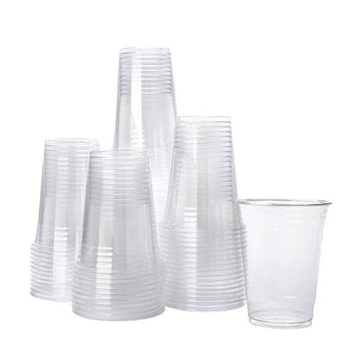 Disposable Strawless Plastic Cups Clear Beverage Coffee Cups 