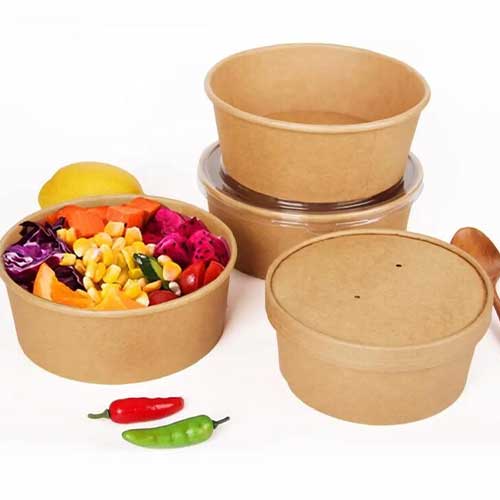 Kraft paper covered salad bowl