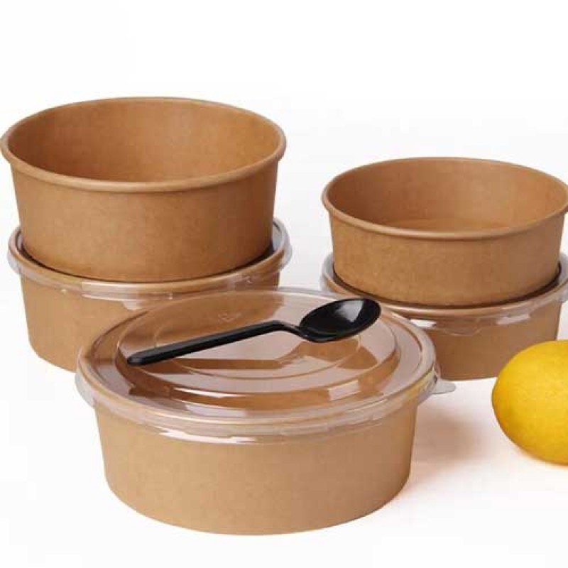 Kraft paper covered salad bowl